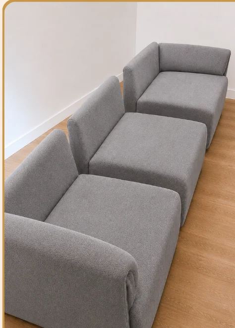 Sofá modular depois da higienização